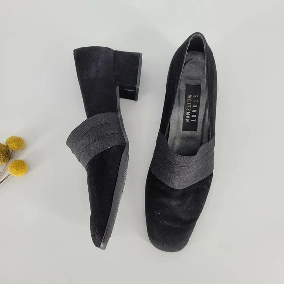 STUART weitzman suede black heel pumps size 8 - Picture 6 of 12